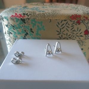 Silver tone earrings